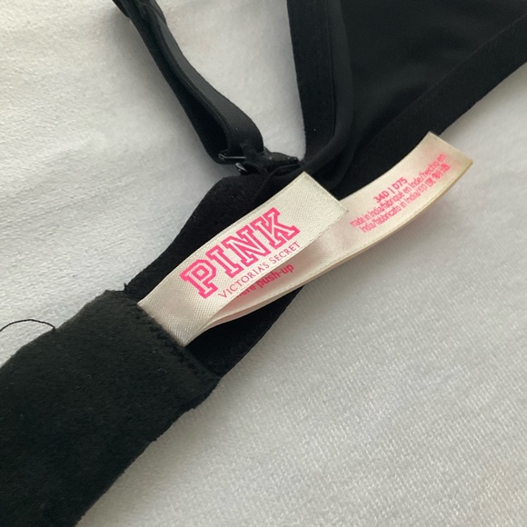 PINK Victoria's Secret Black 34D Bra with Subtle Pink Detail - Picture 7 of 12